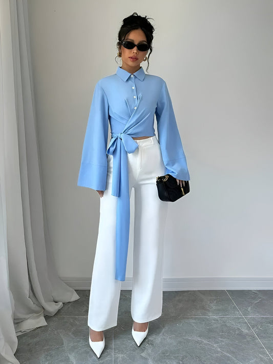 Bowi Crop Blouse met Strik