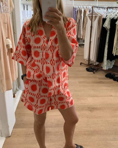 Kelly Tweedelige vrijetijdsset met Print