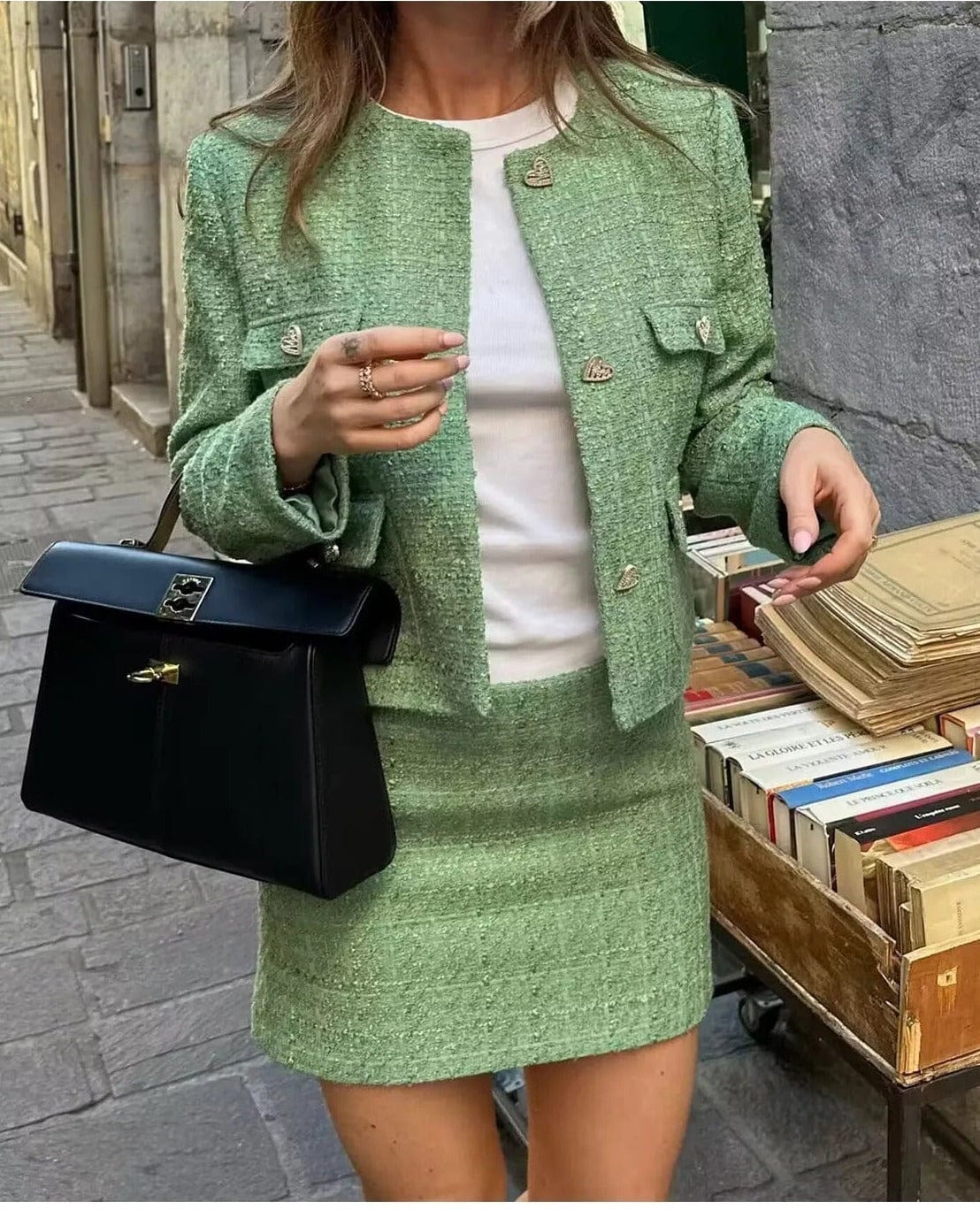 Elsa Elegante Tweed Twee-Delige Set