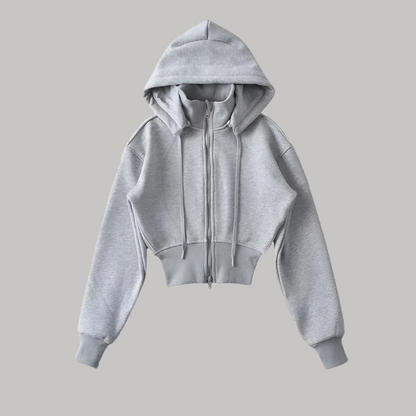 Trendy Hoodievest met Ritssluiting