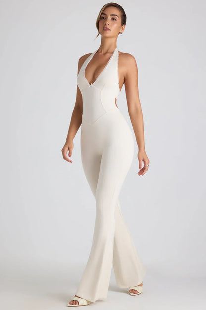 Seline Halter Jumpsuit met Open Rug