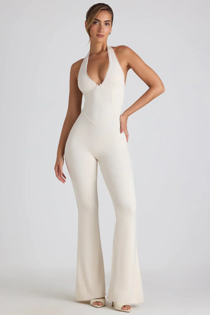 Seline Halter Jumpsuit met Open Rug
