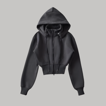 Trendy Hoodievest met Ritssluiting