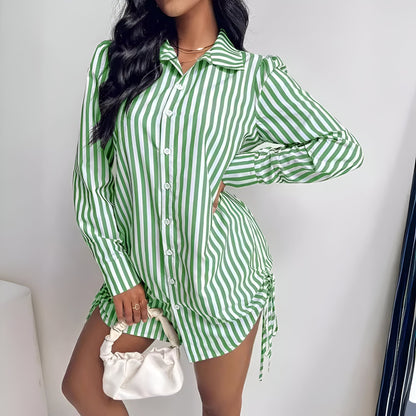 Sira Gestreepte Blouse Jurk Voor Dames