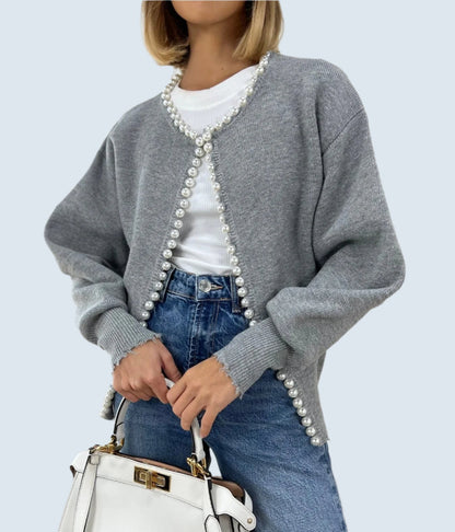 Élodie Elegant Vest met Parelaccenten