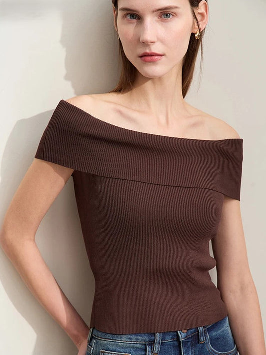 Elina Off-Shoulder Rib Top