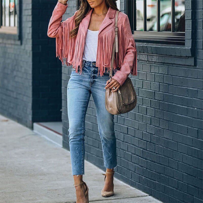 Sienna Suède Fringe Jas