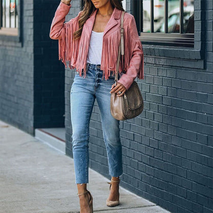 Sienna Suède Fringe Jas
