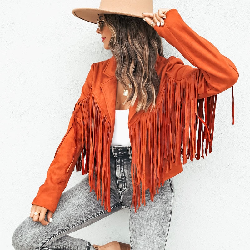 Sienna Suède Fringe Jas