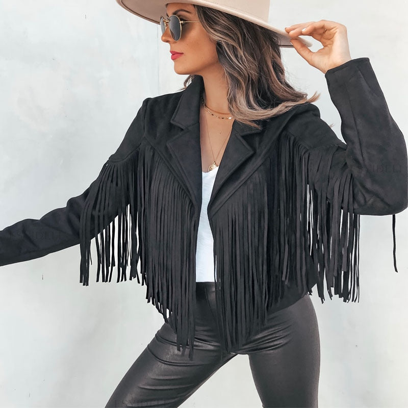 Sienna Suède Fringe Jas