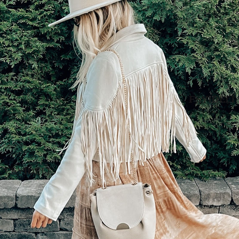 Sienna Suède Fringe Jas