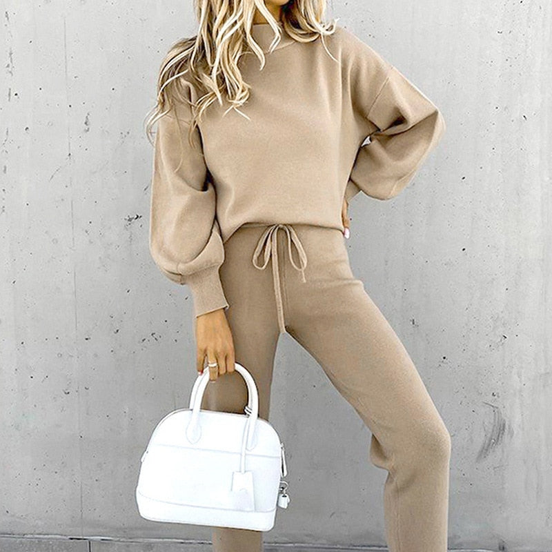 Amalya Cozy Co-Ord Set met Ballonmouwen