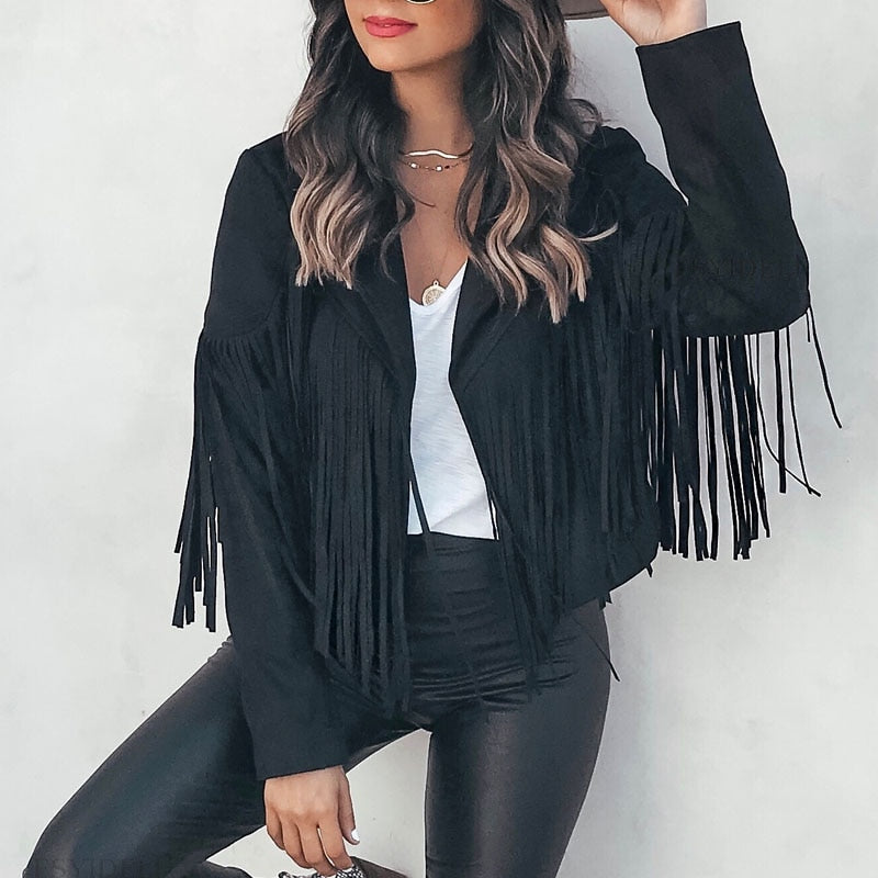 Sienna Suède Fringe Jas