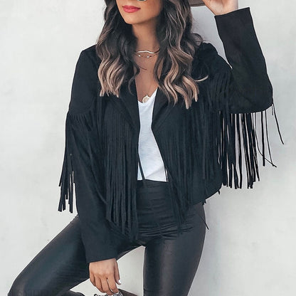 Sienna Suède Fringe Jas
