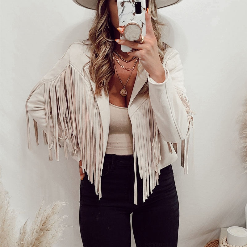 Sienna Suède Fringe Jas