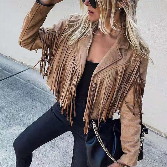 Sienna Suède Fringe Jas