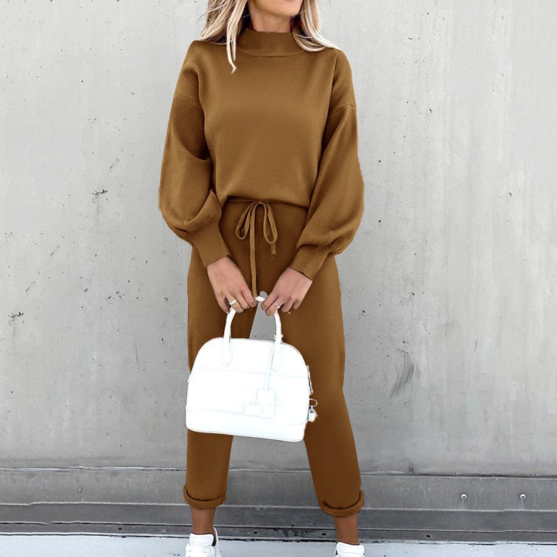 Amalya Cozy Co-Ord Set met Ballonmouwen