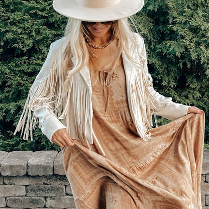 Sienna Suède Fringe Jas