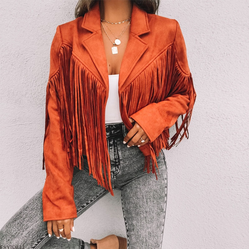 Sienna Suède Fringe Jas