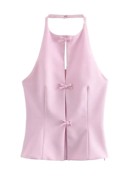 Eléa Strik Halter Backless Top &amp; Skirt Set
