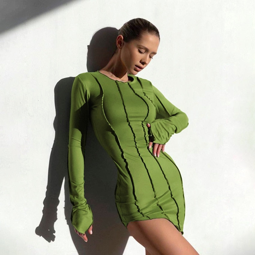 Louvré Bodycon Mini Jurk met Ruches voor Dames