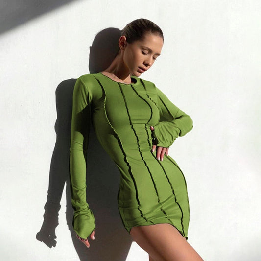 Louvré Bodycon Mini Jurk met Ruches voor Dames