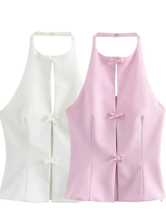 Eléa Strik Halter Backless Top &amp; Skirt Set