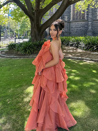 Mohin Flowy Layer Maxi Jurk