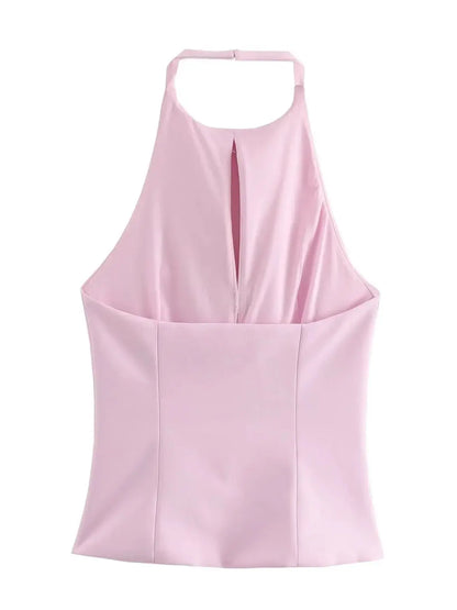Eléa Strik Halter Backless Top &amp; Skirt Set