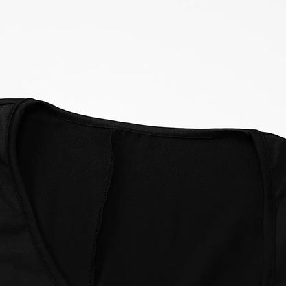 Eline Zwarte Elegante Jurk met lange mouwen