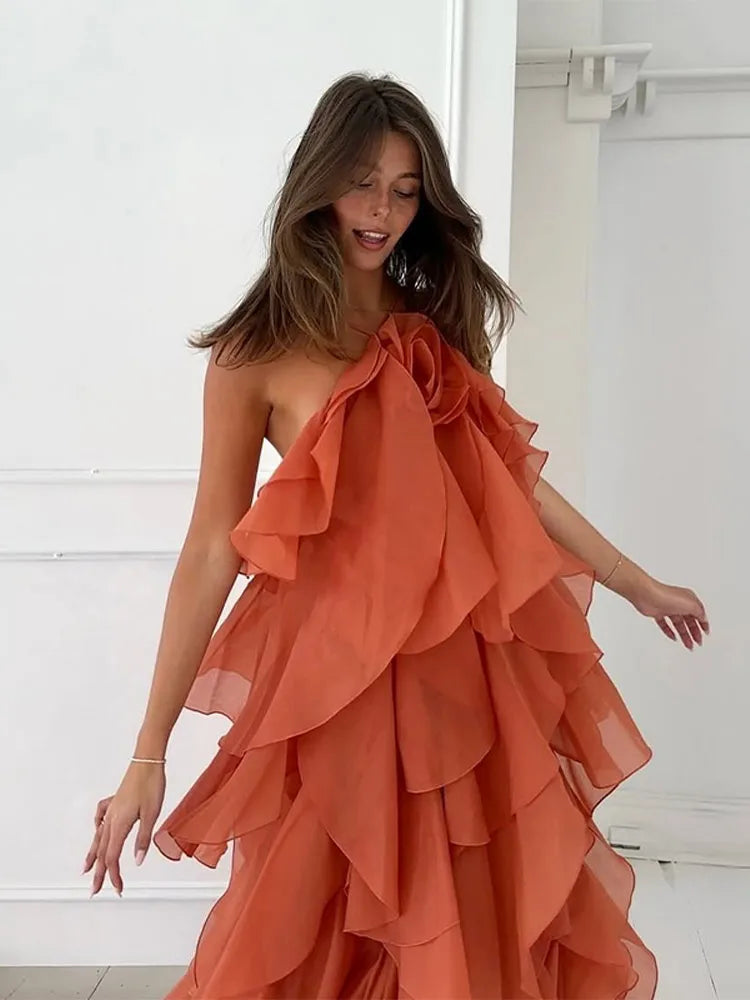 Mohin Flowy Layer Maxi Jurk