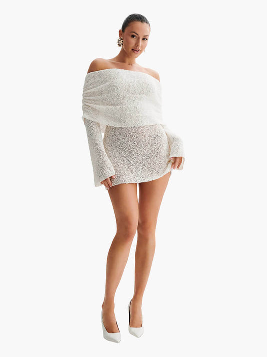 Off shoulder Mini Jurk