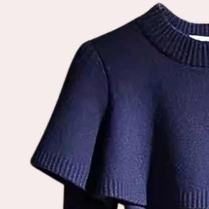 Mia Cape Knit Top met Tailleaccent