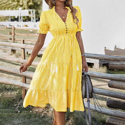 Sandra Gestreepte Maxi Jurk