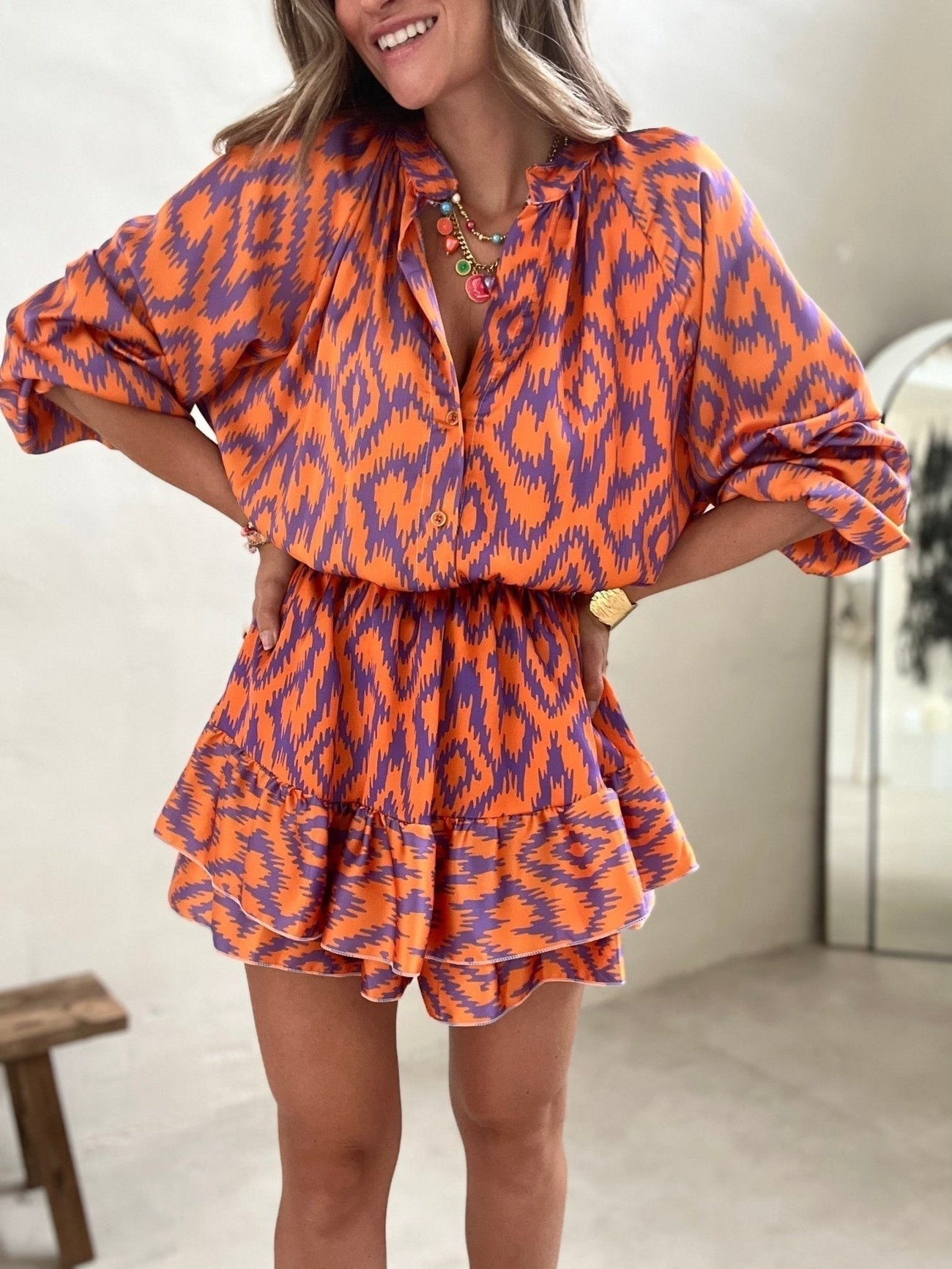 Zitta Boho Zomerjurk met Ruches