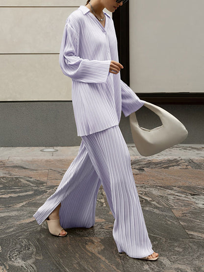 Elvya Geplooide Oversized Set met Zakdetails