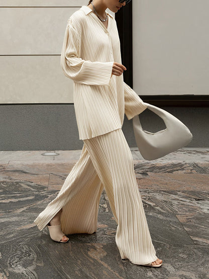 Elvya Geplooide Oversized Set met Zakdetails