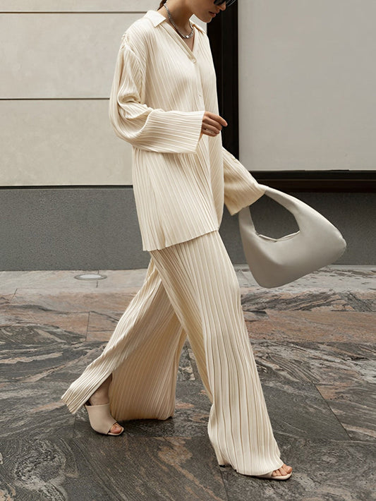 Elvya Geplooide Oversized Set met Zakdetails