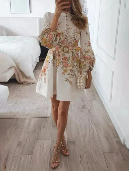 Leclaír Mini Jurk met Pofmouwen