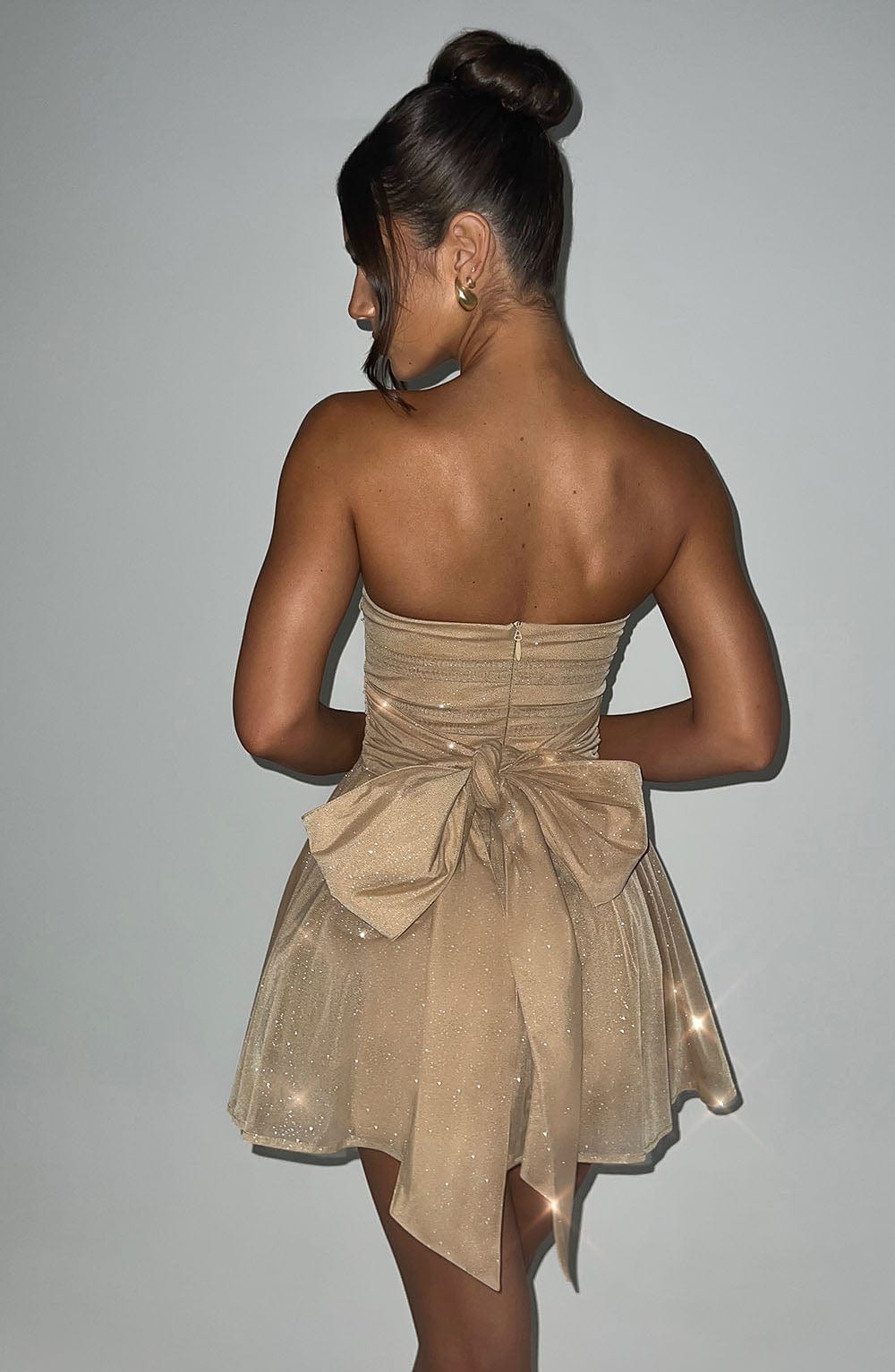 Luciélle Strapless Glitter Jurk met Strik