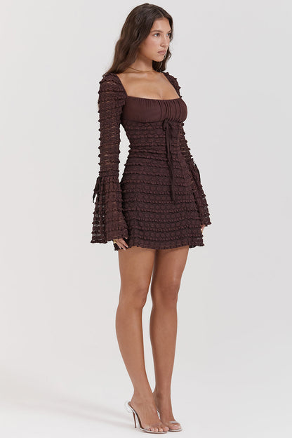 Chocolade Bruine Mini Jurk