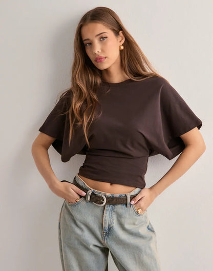 Lotte Basic T-Shirt  met Wijde Mouwen