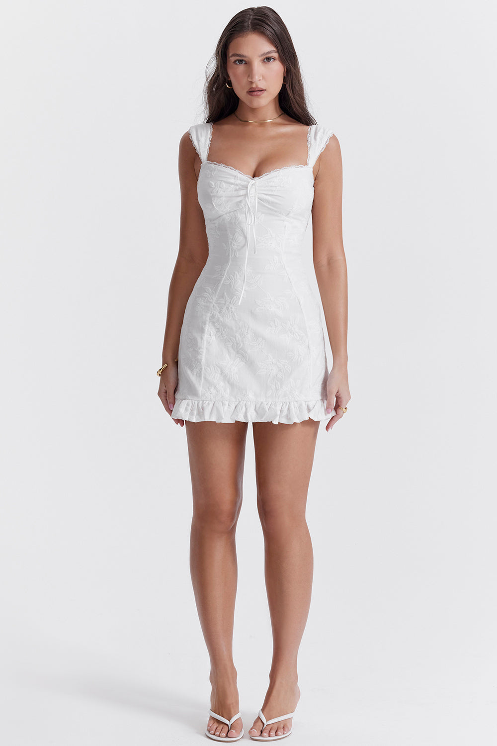 Nova Geborduurde Mini Jurk
