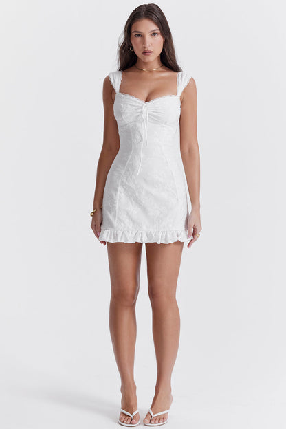 Nova Geborduurde Mini Jurk