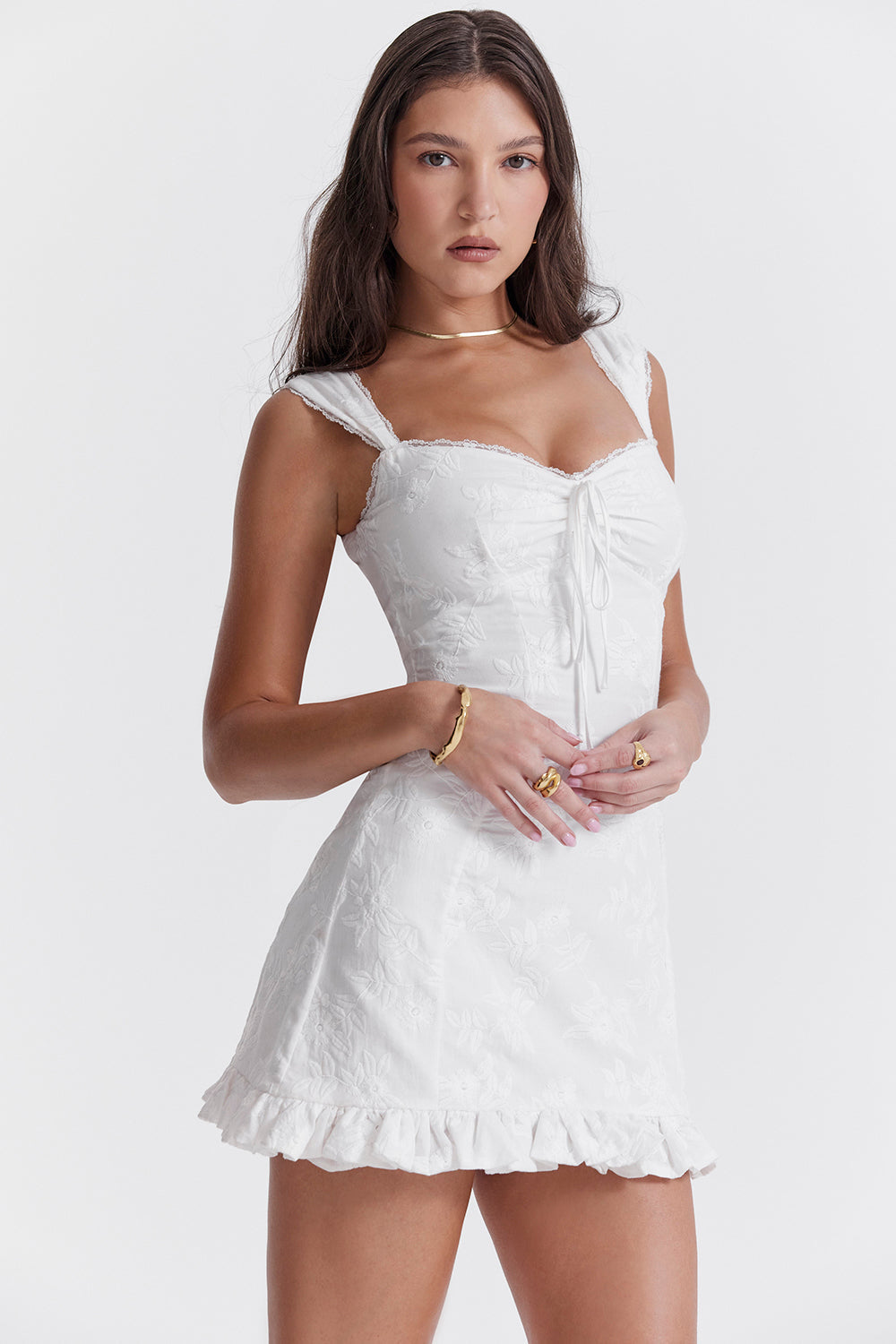 Nova Geborduurde Mini Jurk