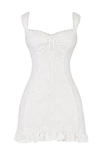 Nova Geborduurde Mini Jurk