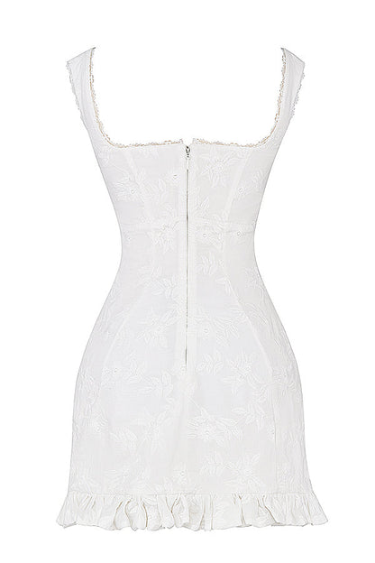 Nova Geborduurde Mini Jurk