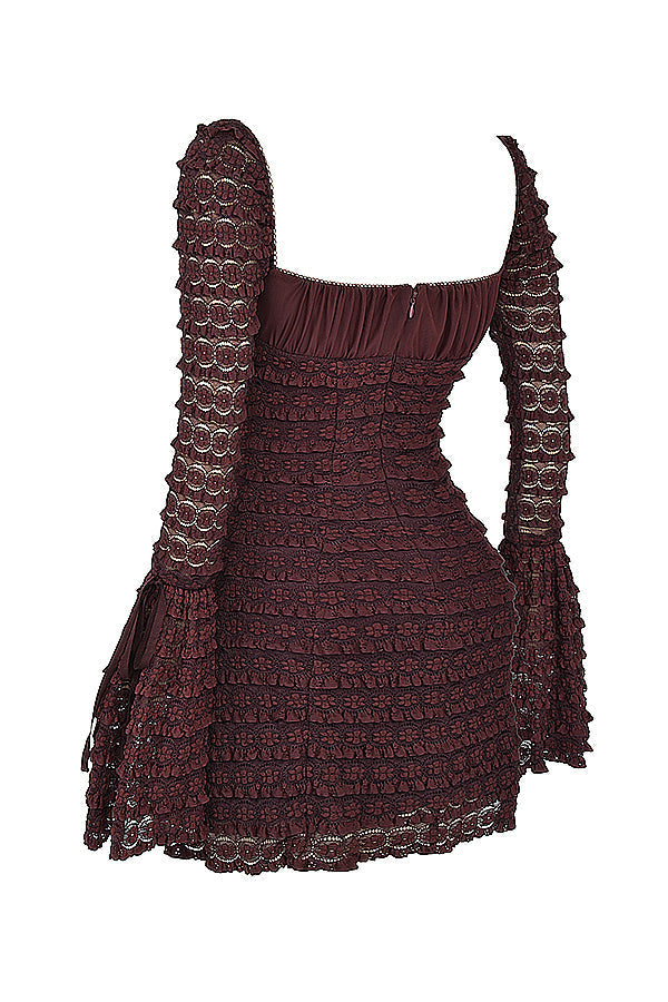 Chocolade Bruine Mini Jurk